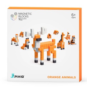 AC13 Klocki Magnetyczne Pixio Story Series Orange Animals 