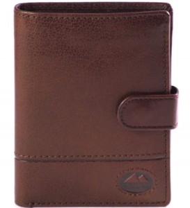 P419 Duży męski skórzany portfel El Forrest brązowy RFID