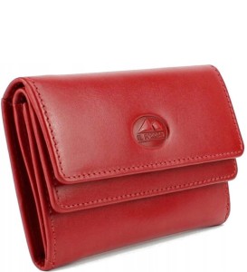 p441 DAMSKI PORTFEL SKÓRZANY CZERWONY ElForest 