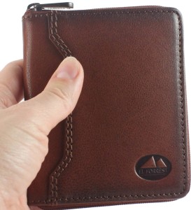 P451 męski portfel El Forrest zamykany na zamek brąz
