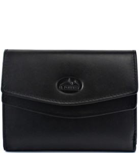 p449 DAMSKI PORTFEL SKÓRZANY czarny  El Forrest 