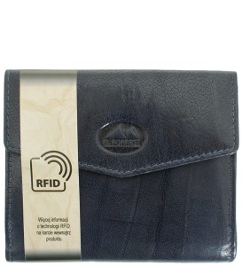 P407 Średni portfel El Forrest skóra naturaln RFID granat