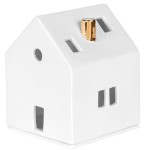 BR02 Lampion Rader domek ceramiczny na tealighty złoty komin