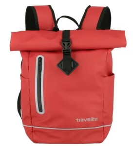 PL214 Plecak Travelite rolowany podręczny Canvas czerwony