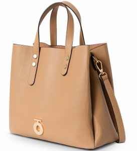 H150 Nobo torebka kuferek listonoszka trzykomorowa beż