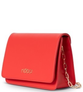 H159 Nobo torebka wizytowa sztywna na łańcuszku kopertówka czerwona