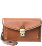 S20 Męska włoska saszetka skórzana skóra naturalna brązowa