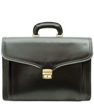 TS11 Włoska teczka aktówka ze skóry - czarny