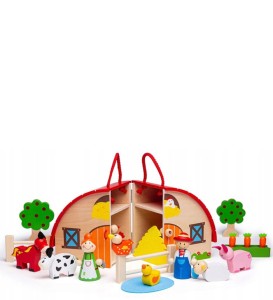 AG12 Bigjigs Toys drewniane zwierzęta z farmy Mini Farma Playset