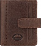 EE15 Etui skórzane na karty wizytówki banknoty El Forrest RFID zapinane brąz 