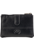 EE16 Etui na karty klucze portfelik El Forrest z kółeczkiem skóra naturalna czarny 