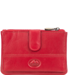 EE16 Etui na karty klucze portfelik El Forrest z kółeczkiem skóra naturalna czerwony