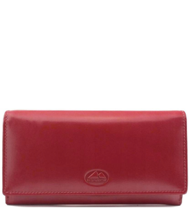 P481 Duży portfel damski El Forrest skórzany zamek czerwony 
