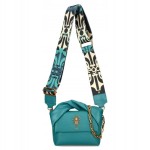 D08 mała torebka EGO Nira listonoszka ze zwiniętą rączka i szerokim paskiem Turquoise