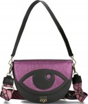 D30 Ego Seven Senses torebka listonoszka skórzana 2 paski półksiężyc klapką  Purple