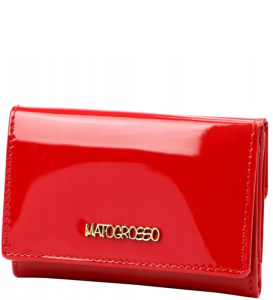 P303 Damski skórzany portfel marki El Forrest lakier czerwony