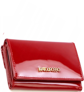 P303 Damski skórzany portfel marki El Forrest czerwony lakier 2