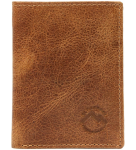 EE17 Etui skórzane na karty wizytówki banknoty El Forrest RFID potrójne brąz 5