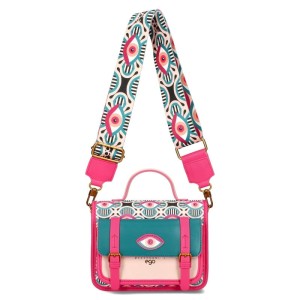 D55 torebka mała listonoszka EGO ILLUSIA psychodelic z oczami oko 2 paski wz.05