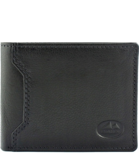 P489 Mały portfel skórzany El Forrest poziomy bez zapięcia czarny
