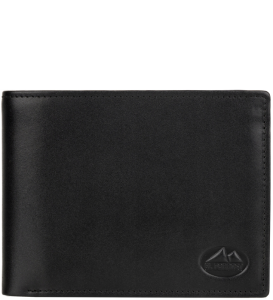 P487 poziomy portfel skórzany El Forrest mały bez zapięcia czarny