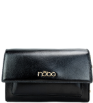 H072 Nobo torebka listonoszka wizytowa pudełkowa z klapką elegancka czarna