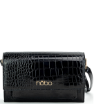 H072 Nobo torebka listonoszka wizytowa pudełkowa z klapką elegancka czarna 2 croco