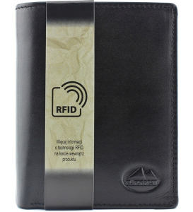 P495 EL FORREST portfel skórzany średni pionowy bez zapięcia czarny