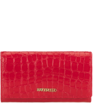 P304 Damski skórzany portfel El Forrest RFID skóra wąż czerwony lakier 