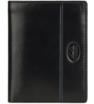 P382 Męski portfel skórzany El Forrest RFID czarny przeszycie granat