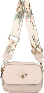 D74 torebka EGO skórzana listonoszka z pszczółką klapką 2 paskami wz.04