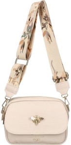 D74 torebka EGO skórzana listonoszka z pszczółką klapką 2 paskami wz.05