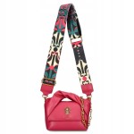 D08 mała torebka EGO Nira listonoszka ze zwiniętą rączka i szerokim paskiem róż