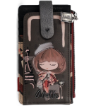 A213 Damski mały portfel Etui na karty z dziewczynką Anekke Mademoiselle wz.26