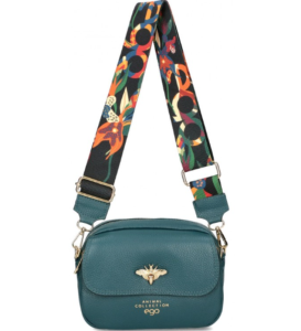 D68 torebka EGO skórzana listonoszka z pszczółką klapką 2 paskami wz.10