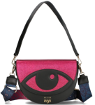 D30 Ego Seven Senses torebka listonoszka skórzana 2 paski półksiężyc klapką  Fuchsia