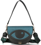 D30 Ego Seven Senses torebka listonoszka skórzana 2 paski półksiężyc klapką  Peacock Blue