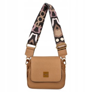 D44 torebka EGO listonoszka logo z 2 paskami klapką szeroki kolorowy pas