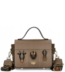 D28 Ego Azteca torebka listonoszka skórzana 2 paski kuferek klapką ćwiekami