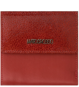 P471 Mały portfel ElForrest zatrzask Mato Grosso matowy czerwony