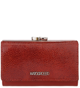 P400 portfel skóra naturalna czerwony - uniseks