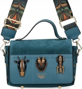 D28 Ego Azteca torebka listonoszka skórzana 2 paski kuferek klapką ćwiekami