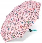 Y41 Benetton parasol automatyczny różowe graffiti półautomat MINI AC CHECKS