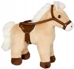 S01 Koń Queenie konik pluszowy bezpieczny atest CE kantar siodło siwek