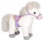 S01 Koń Grace biały konik pluszowy bezpieczny atest CE kantar siodło siwek