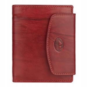 P485 EL FORREST portfel skóra naturalna czerwony 2 RFiD
