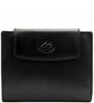 P485 Skórzany średni portfel damski RFID El Forrest skóra naturalna czarny