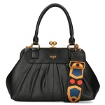 D100 Ego dwustronna torebka kuferek z biglem vintage retro odpinany motyl