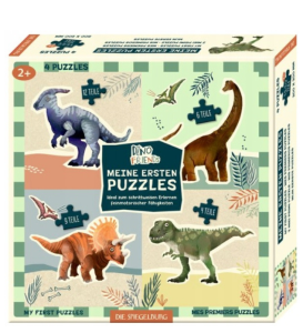 S02 Pierwsze Puzzle DINO 4 poziomy trudności dinozaury