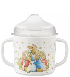 AL03 Kubek z uchem niekapek lekki Królik Piotruś PETIT JOUR PARIS
